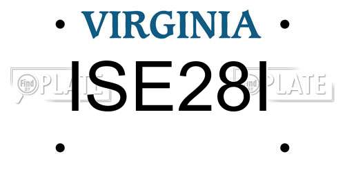ISE28I Virginia License Plate