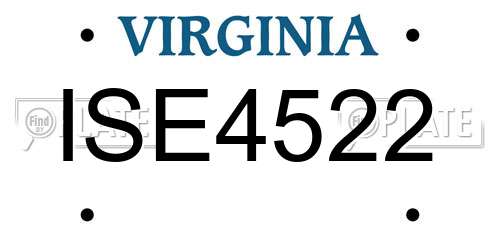 ISE4522 Virginia License Plate