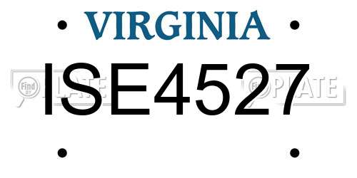 ISE4527 Virginia License Plate