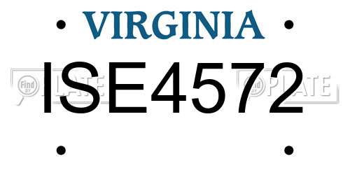 ISE4572 Virginia License Plate
