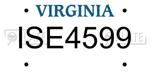 ISE4599 Virginia License Plate