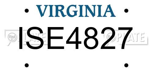 ISE4827 Virginia License Plate