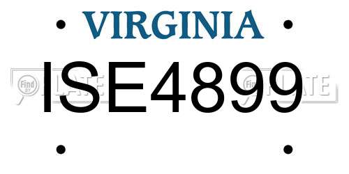ISE4899 Virginia License Plate
