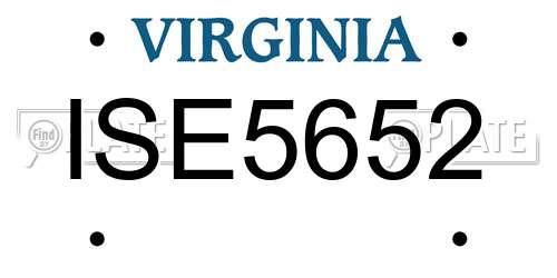 ISE5652 Virginia License Plate
