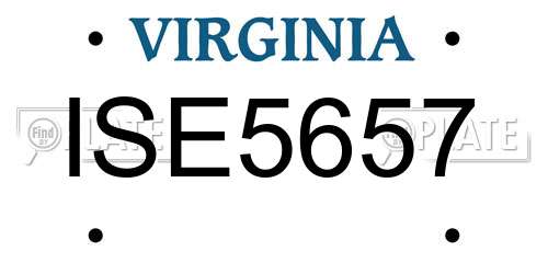 ISE5657 Virginia License Plate