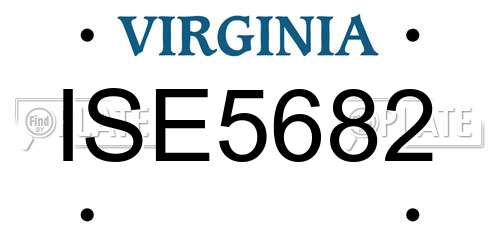 ISE5682 Virginia License Plate