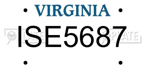 ISE5687 Virginia License Plate