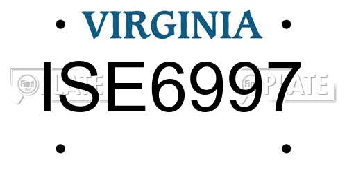 ISE6997 Virginia License Plate