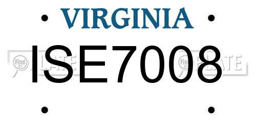 ISE7008 Virginia License Plate