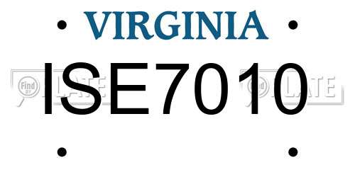 ISE7010 Virginia License Plate
