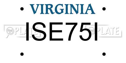 ISE75I Virginia License Plate
