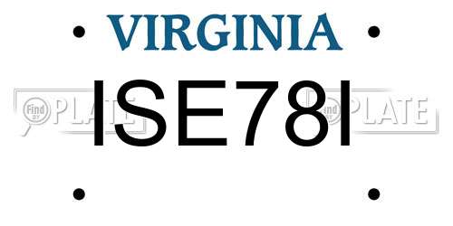 ISE78I Virginia License Plate