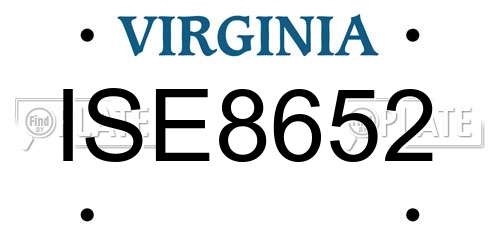 ISE8652 Virginia License Plate