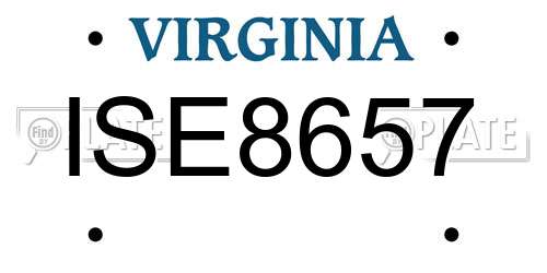 ISE8657 Virginia License Plate