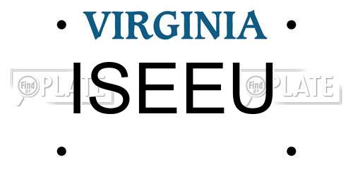 ISEEU Virginia License Plate