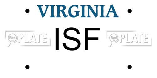 ISF Virginia License Plate