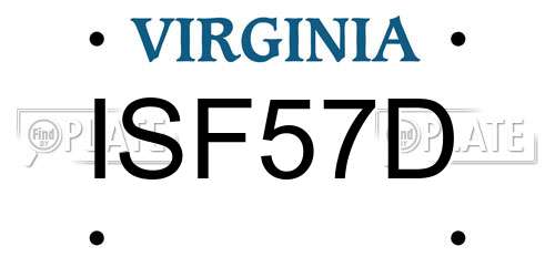 ISF57D Virginia License Plate