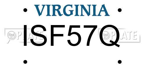 ISF57Q Virginia License Plate