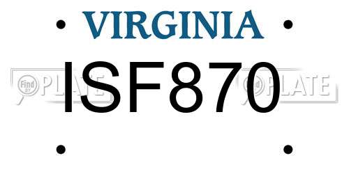 ISF870 Virginia License Plate