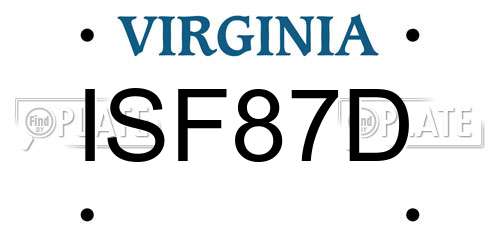 ISF87D Virginia License Plate