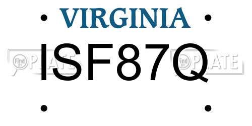 ISF87Q Virginia License Plate