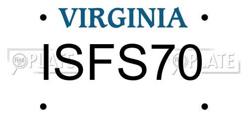 ISFS70 Virginia License Plate
