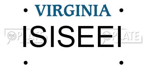ISISEEI Virginia License Plate
