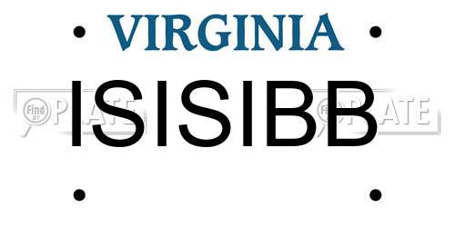 ISISIBB Virginia License Plate