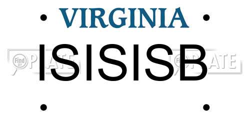 ISISISB Virginia License Plate