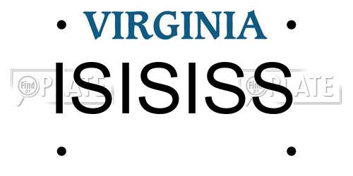 ISISISS Virginia License Plate