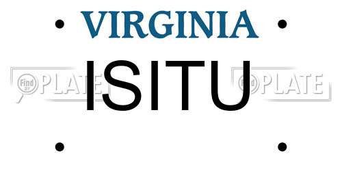 ISITU Virginia License Plate