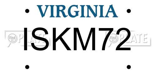 ISKM72 Virginia License Plate