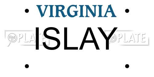ISLAY Virginia License Plate