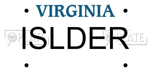 ISLDER Virginia License Plate