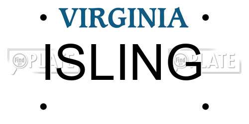 ISLING Virginia License Plate