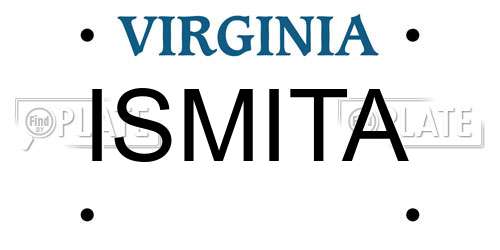 ISMITA Virginia License Plate