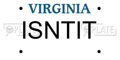 ISNTIT Virginia License Plate