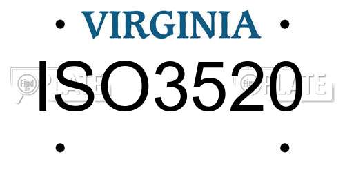 ISO3520 Virginia License Plate