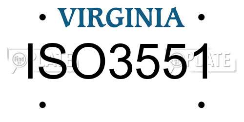 ISO3551 Virginia License Plate