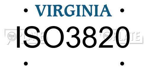 ISO3820 Virginia License Plate