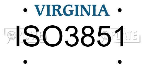 ISO3851 Virginia License Plate