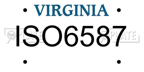 ISO6587 Virginia License Plate