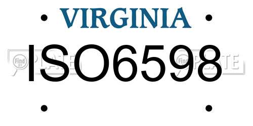 ISO6598 Virginia License Plate