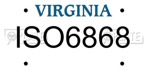 ISO6868 Virginia License Plate