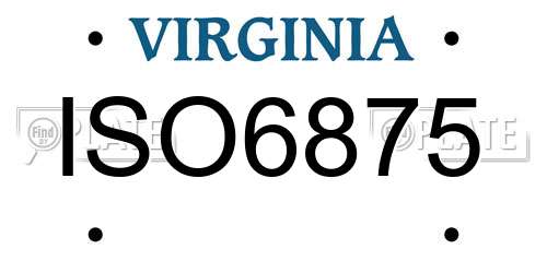 ISO6875 Virginia License Plate