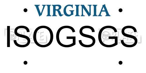 ISOGSGS Virginia License Plate