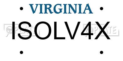 ISOLV4X Virginia License Plate