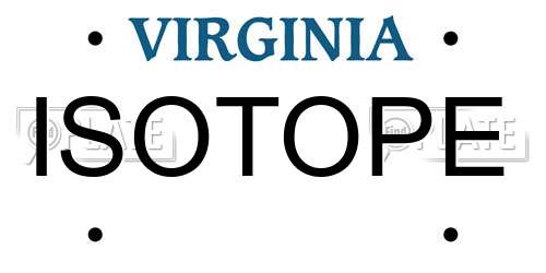 ISOTOPE Virginia License Plate