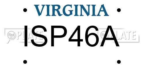 ISP46A Virginia License Plate