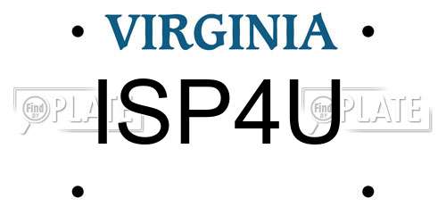 ISP4U Virginia License Plate